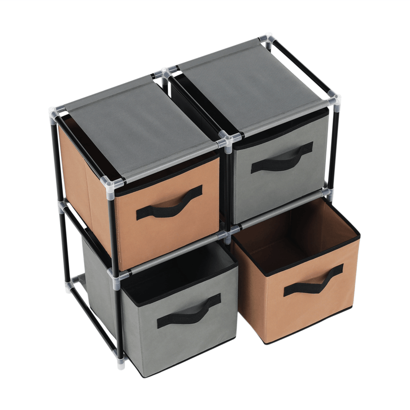 Casa si Gradina - Mobilier - Comode si corpuri - Comode - Comoda cu sertare din material textil, negru/maro/gri, CAMILO TYP 1 - Infinity.ro