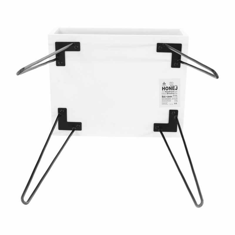 Casa si Gradina - Mobilier - Comode si corpuri - Noptiere - Noptiera / masa, alb / negru, HONEJ - Infinity.ro