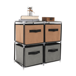 Casa si Gradina - Mobilier - Comode si corpuri - Comode - Comoda cu sertare din material textil, negru/maro/gri, CAMILO TYP 1 - Infinity.ro