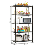 Casa si Gradina - Mobilier - Biblioteci si rafturi - Rafturi - Etajera, 5 rafturi, negru, SUER TYP 2 - Infinity.ro