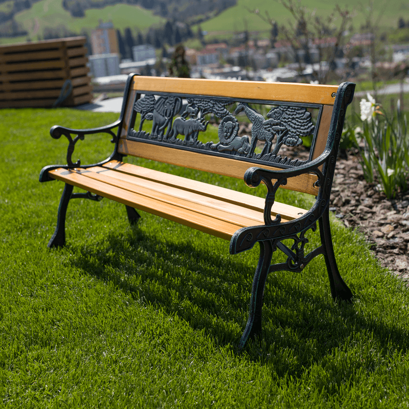 Casa si Gradina - Gradina si terasa - Mobilier exterior - Bancute de gradina - Banca pentru copii, negru / natural, NADAZA - Infinity.ro