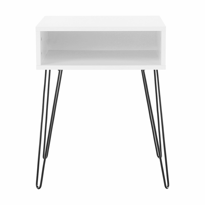 Casa si Gradina - Mobilier - Comode si corpuri - Noptiere - Noptiera / masa, alb / negru, HONEJ - Infinity.ro