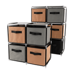 Casa si Gradina - Mobilier - Comode si corpuri - Comode - Comoda cu sertare din material textil, negru/maro/gri, CAMILO TYP 1 - Infinity.ro