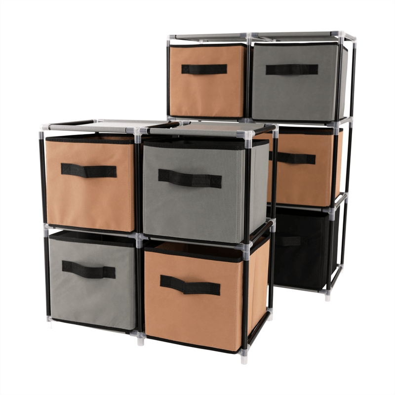 Casa si Gradina - Mobilier - Comode si corpuri - Comode - Comoda cu sertare din material textil, negru/maro/gri, CAMILO TYP 1 - Infinity.ro