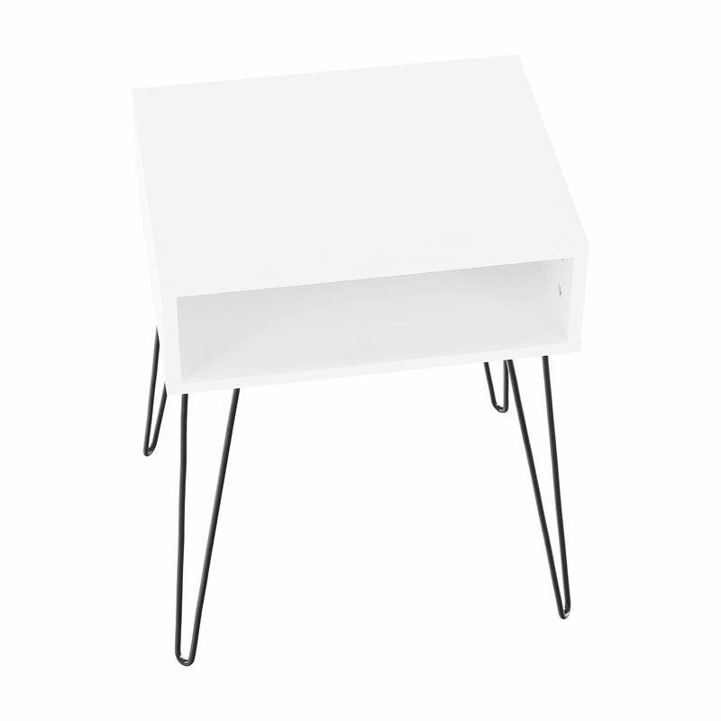 Casa si Gradina - Mobilier - Comode si corpuri - Noptiere - Noptiera / masa, alb / negru, HONEJ - Infinity.ro