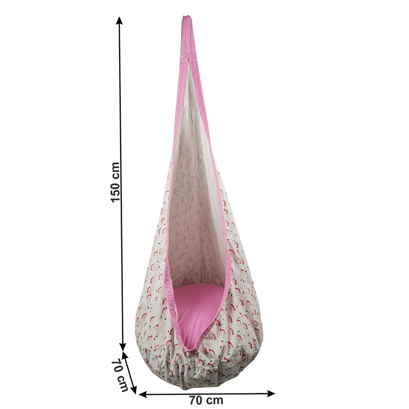 Casa si Gradina - Gradina si terasa - Balansoare si hamace - Balansoare - Fotoliu balansoar suspendat, roz/model flamingo, SIESTA TYP 2 - Infinity.ro