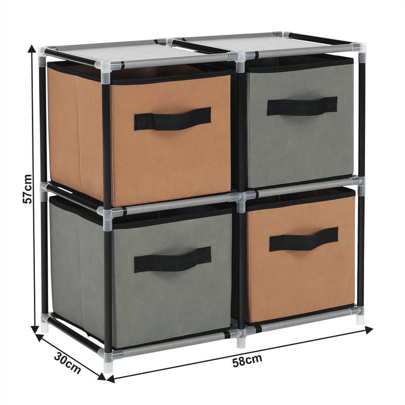 Casa si Gradina - Mobilier - Comode si corpuri - Comode - Comoda cu sertare din material textil, negru/maro/gri, CAMILO TYP 1 - Infinity.ro