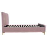 Casa si Gradina - Mobilier - Paturi si accesorii - Paturi - Pat, roz/gold crom auriu, 180x200, KAISA - Infinity.ro