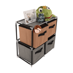 Casa si Gradina - Mobilier - Comode si corpuri - Comode - Comoda cu sertare din material textil, negru/maro/gri, CAMILO TYP 1 - Infinity.ro