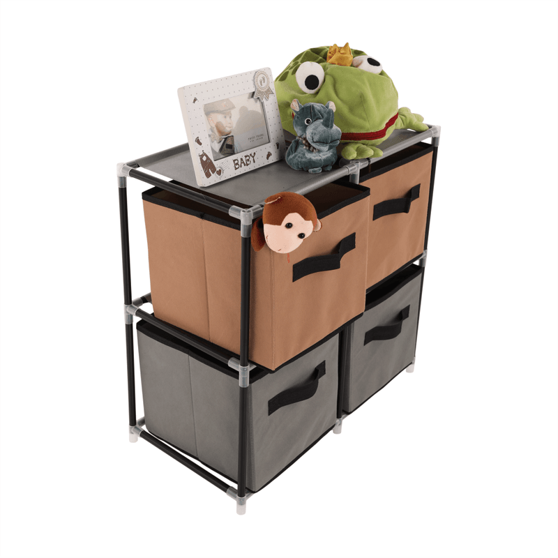 Casa si Gradina - Mobilier - Comode si corpuri - Comode - Comoda cu sertare din material textil, negru/maro/gri, CAMILO TYP 1 - Infinity.ro