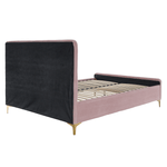 Casa si Gradina - Mobilier - Paturi si accesorii - Paturi - Pat, roz/gold crom auriu, 180x200, KAISA - Infinity.ro