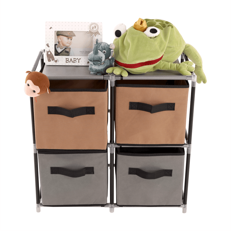 Casa si Gradina - Mobilier - Comode si corpuri - Comode - Comoda cu sertare din material textil, negru/maro/gri, CAMILO TYP 1 - Infinity.ro