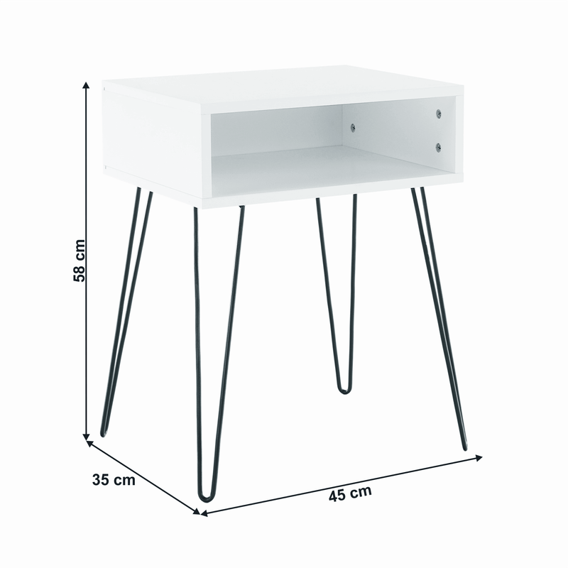 Casa si Gradina - Mobilier - Comode si corpuri - Noptiere - Noptiera / masa, alb / negru, HONEJ - Infinity.ro