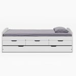 Casa si Gradina - Mobilier - Paturi si accesorii - Paturi - Pat cu pat suplimentar extensibil, alb, lemn masiv, 90x200, MARINELLA NEW - Infinity.ro