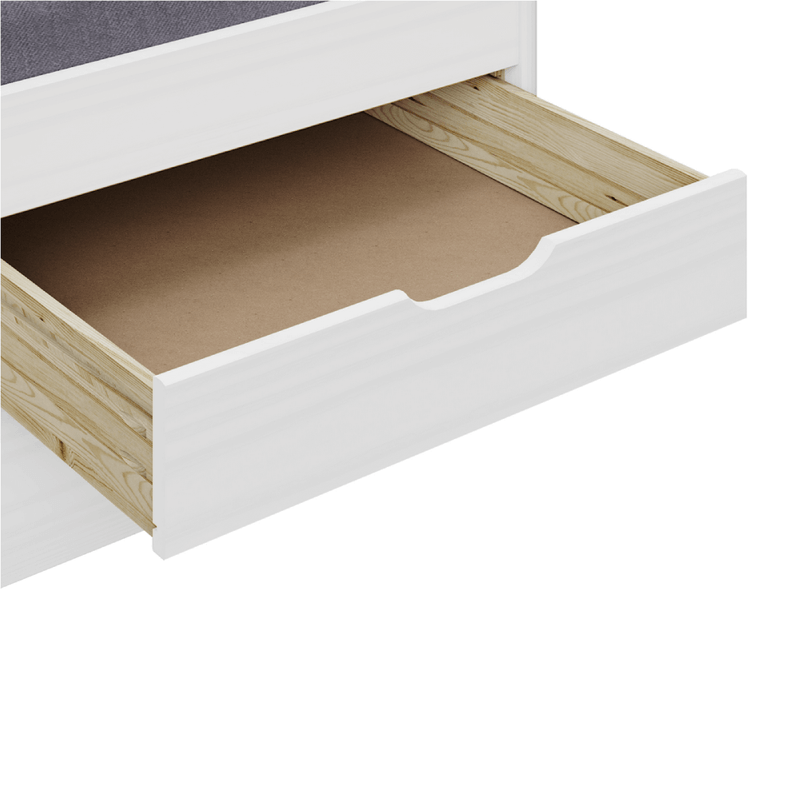 Casa si Gradina - Mobilier - Paturi si accesorii - Paturi - Pat cu pat suplimentar extensibil, alb, lemn masiv, 90x200, MARINELLA NEW - Infinity.ro