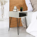 Casa si Gradina - Mobilier - Comode si corpuri - Noptiere - Noptiera / masa, alb / negru, HONEJ - Infinity.ro