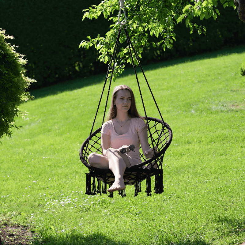 Casa si Gradina - Gradina si terasa - Mobilier exterior - Scaune si sezlonguri gradina - Scaun suspendabil, negru, AMADO 2 NEW - Infinity.ro