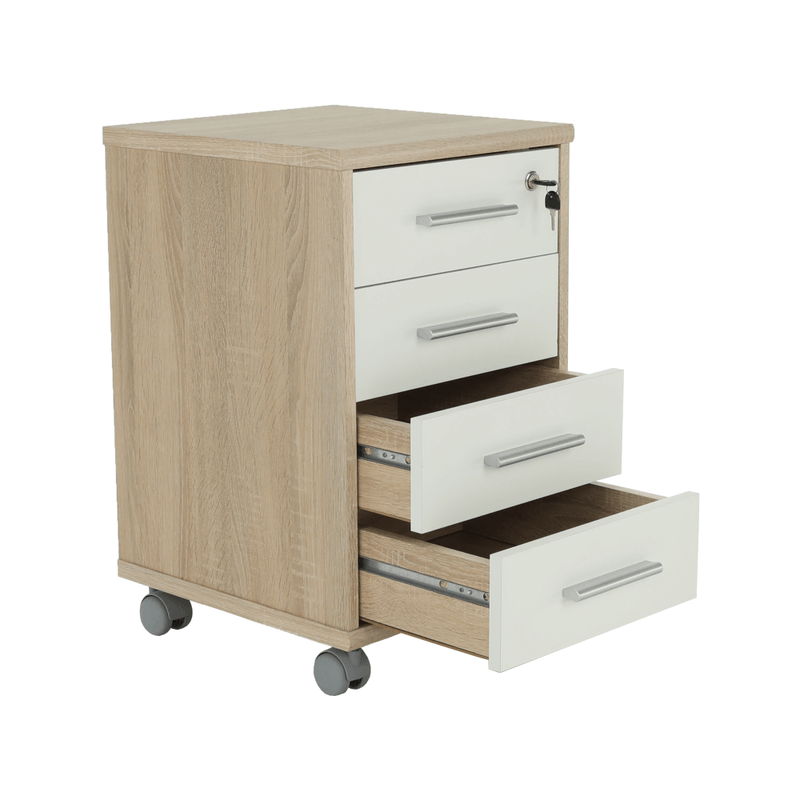 Casa si Gradina - Mobilier - Dulapuri si sifoniere - Dulapuri - Dulapior de birou cu cheie, stejar sonoma/alb, JOHAN 2 NEW 12 - Infinity.ro