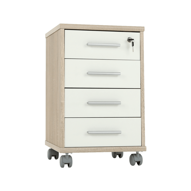 Casa si Gradina - Mobilier - Dulapuri si sifoniere - Dulapuri - Dulapior de birou cu cheie, stejar sonoma/alb, JOHAN 2 NEW 12 - Infinity.ro