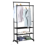 Casa si Gradina - Mobilier - Organizare si depozitare - Cuiere - Cuier cu doua randuri de rafturi, negru, TIRUS - Infinity.ro