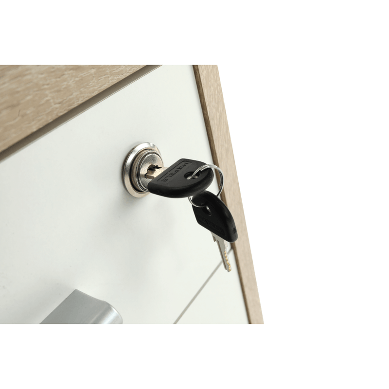 Casa si Gradina - Mobilier - Dulapuri si sifoniere - Dulapuri - Dulapior de birou cu cheie, stejar sonoma/alb, JOHAN 2 NEW 12 - Infinity.ro