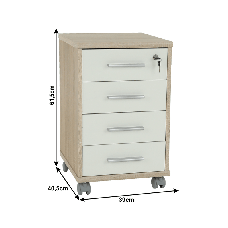 Casa si Gradina - Mobilier - Dulapuri si sifoniere - Dulapuri - Dulapior de birou cu cheie, stejar sonoma/alb, JOHAN 2 NEW 12 - Infinity.ro