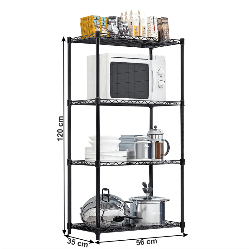 Casa si Gradina - Mobilier - Biblioteci si rafturi - Rafturi - Etajera, 4 rafturi, negru, SUER TYP 1 - Infinity.ro