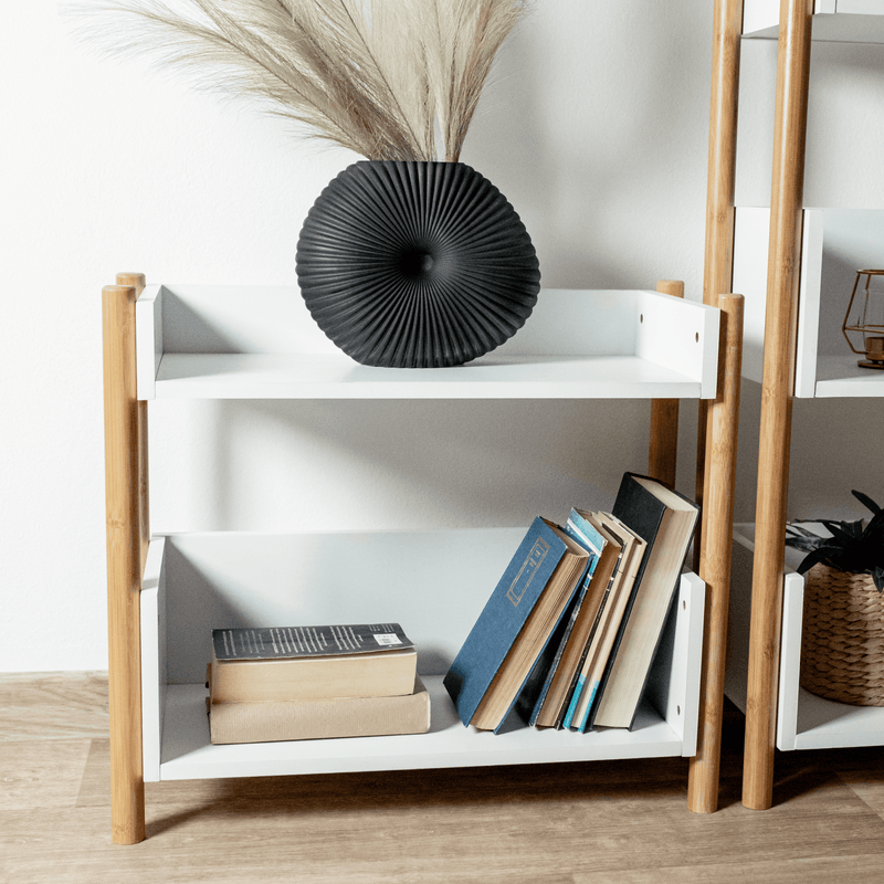 Casa si Gradina - Mobilier - Biblioteci si rafturi - Rafturi - Etajera cu 2 rafturi, bambus natural / alb, BALTIKA TYPE 1 - Infinity.ro