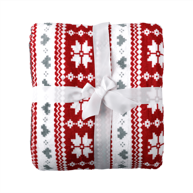 Casa si Gradina - Textile si covoare - Pături și cuverturi - Pături - Patura cu doua fete imitatie miel, model de iarna, 150x200, SAMANTE - Infinity.ro