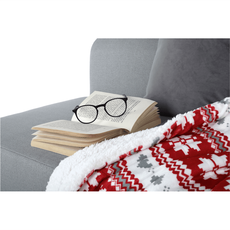 Casa si Gradina - Textile si covoare - Pături și cuverturi - Pături - Patura cu doua fete imitatie miel, model de iarna, 150x200, SAMANTE - Infinity.ro