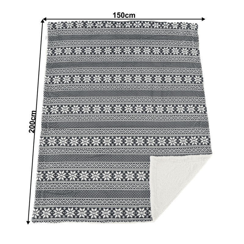 Casa si Gradina - Textile si covoare - Pături și cuverturi - Pături - Patura cu doua fete imitatie miel, motiv iarna, 150x200, MALENA - Infinity.ro