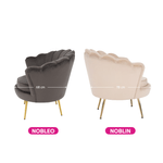 Casa si Gradina - Mobilier - Scaune si fotolii - Fotolii - Fotoliu in stil Art-deco, catifea Velvet bej/crom auriu, NOBLIN - Infinity.ro