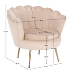 Casa si Gradina - Mobilier - Scaune si fotolii - Fotolii - Fotoliu in stil Art-deco, catifea Velvet bej/crom auriu, NOBLIN - Infinity.ro