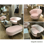 Casa si Gradina - Mobilier - Canapele si coltare - Banchete - Banca in stil Art-deco, catifea Velvet roz/crom auriu, NOBLIN - Infinity.ro