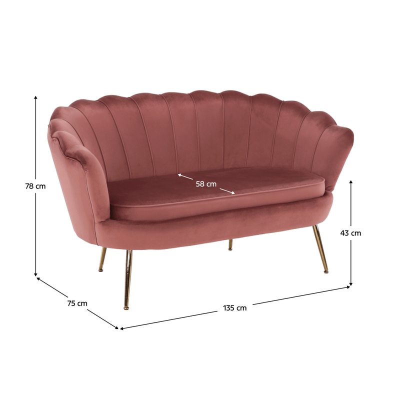 Casa si Gradina - Mobilier - Canapele si coltare - Banchete - Banca in stil Art-deco, catifea Velvet roz/crom auriu, NOBLIN - Infinity.ro