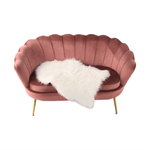 Casa si Gradina - Mobilier - Canapele si coltare - Banchete - Banca in stil Art-deco, catifea Velvet roz/crom auriu, NOBLIN - Infinity.ro