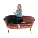 Casa si Gradina - Mobilier - Canapele si coltare - Banchete - Banca in stil Art-deco, catifea Velvet roz/crom auriu, NOBLIN - Infinity.ro