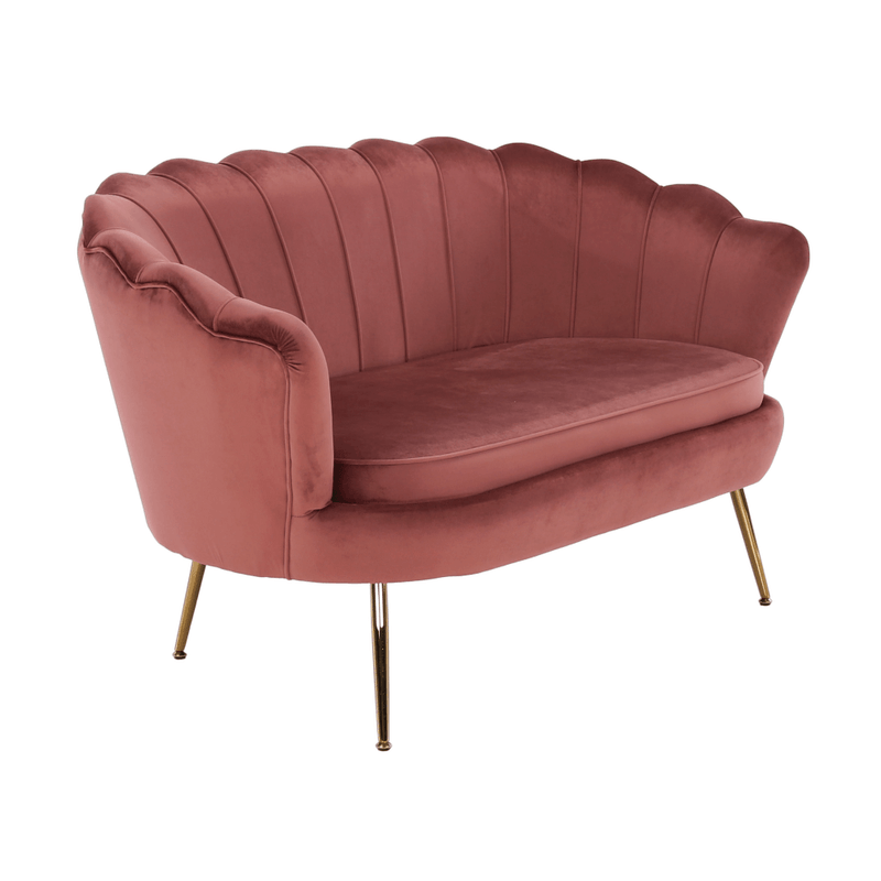 Casa si Gradina - Mobilier - Canapele si coltare - Banchete - Banca in stil Art-deco, catifea Velvet roz/crom auriu, NOBLIN - Infinity.ro