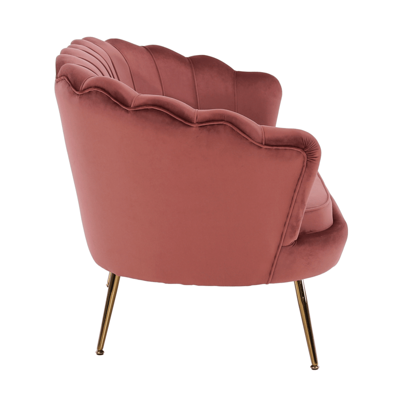 Casa si Gradina - Mobilier - Canapele si coltare - Banchete - Banca in stil Art-deco, catifea Velvet roz/crom auriu, NOBLIN - Infinity.ro