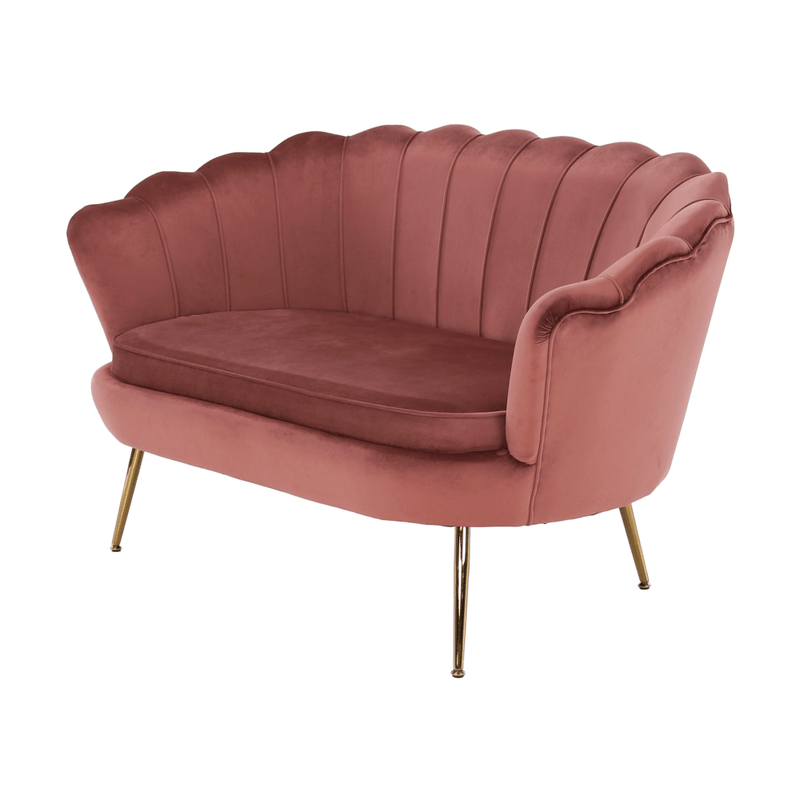 Casa si Gradina - Mobilier - Canapele si coltare - Banchete - Banca in stil Art-deco, catifea Velvet roz/crom auriu, NOBLIN - Infinity.ro