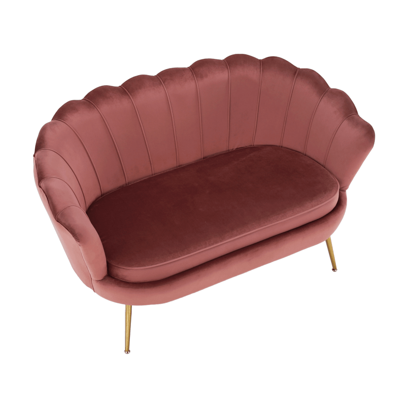 Casa si Gradina - Mobilier - Canapele si coltare - Banchete - Banca in stil Art-deco, catifea Velvet roz/crom auriu, NOBLIN - Infinity.ro