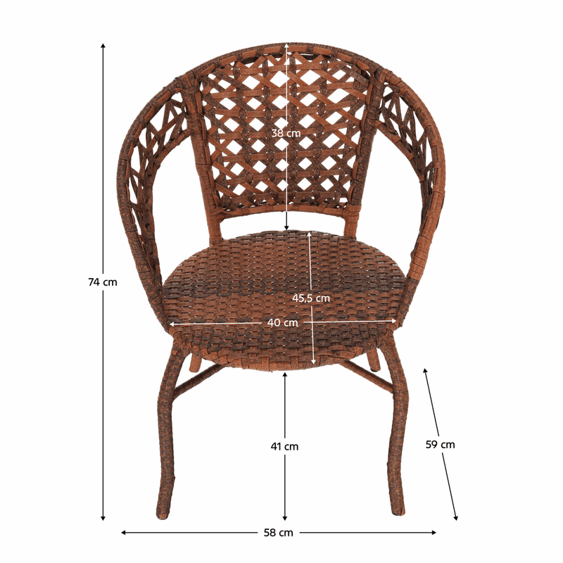 Casa si Gradina - Gradina si terasa - Mobilier exterior - Seturi mobila gradina - Set de gradina din rattan  1 + 2, maro, JARUB - Infinity.ro