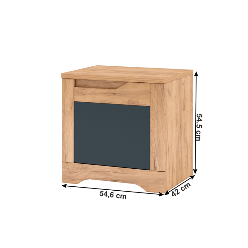 Casa si Gradina - Mobilier - Comode si corpuri - Noptiere - Noptiera, stejar craft auriu / gri grafit, dreapta, FIDEL X2 - Infinity.ro