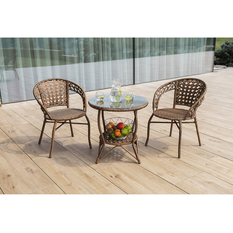 Casa si Gradina - Gradina si terasa - Mobilier exterior - Seturi mobila gradina - Set de gradina din rattan  1 + 2, maro, JARUB - Infinity.ro