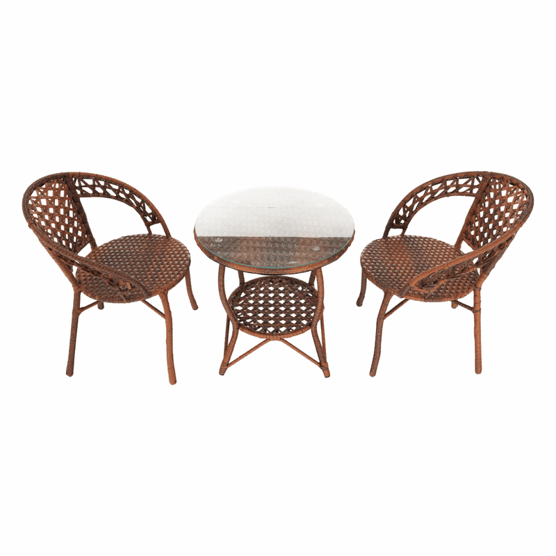 Casa si Gradina - Gradina si terasa - Mobilier exterior - Seturi mobila gradina - Set de gradina din rattan  1 + 2, maro, JARUB - Infinity.ro