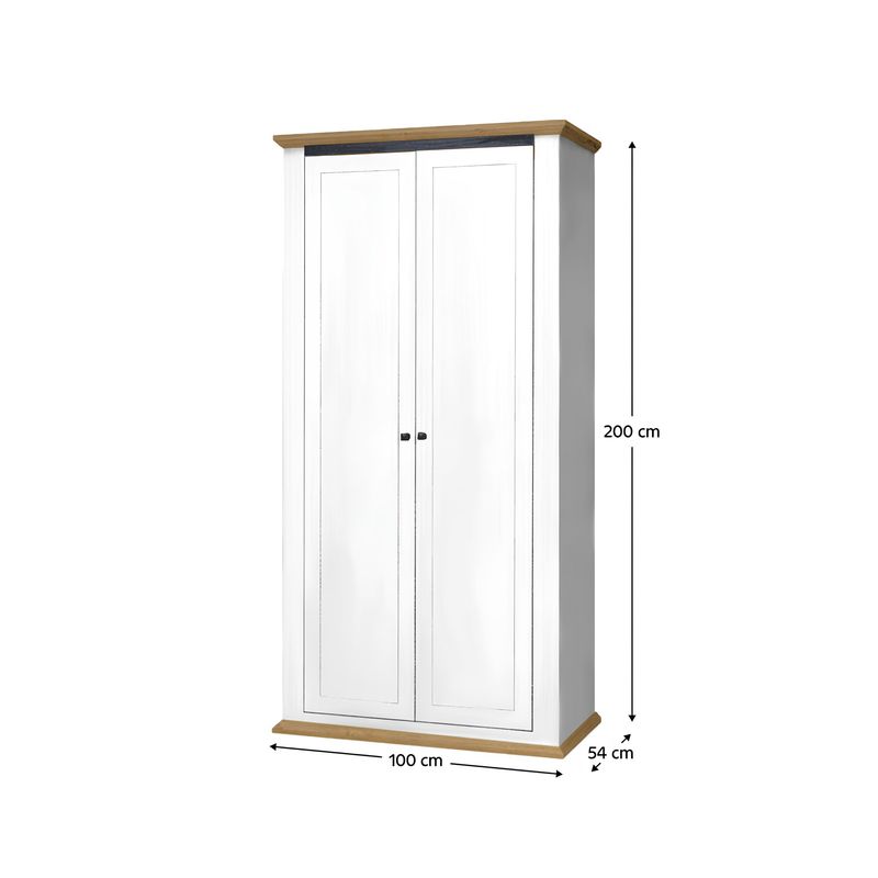 Casa si Gradina - Mobilier - Dulapuri si sifoniere - Dulapuri - Dulap combinat MZ2, alb / stejar grand, LEON - Infinity.ro