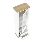 Casa si Gradina - Mobilier - Dulapuri si sifoniere - Dulapuri - Vitrina MZ4, alb / stejar grand, LEON - Infinity.ro