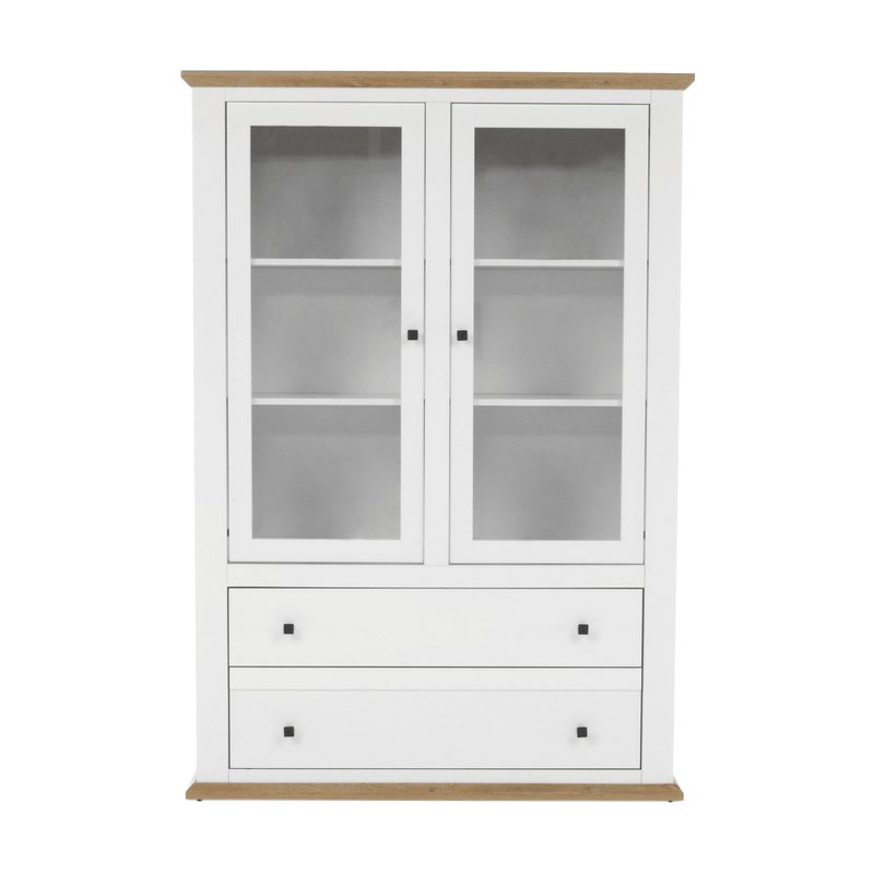 Casa si Gradina - Mobilier - Dulapuri si sifoniere - Dulapuri - Vitrina MZ5, alb / stejar grand, LEON - Infinity.ro