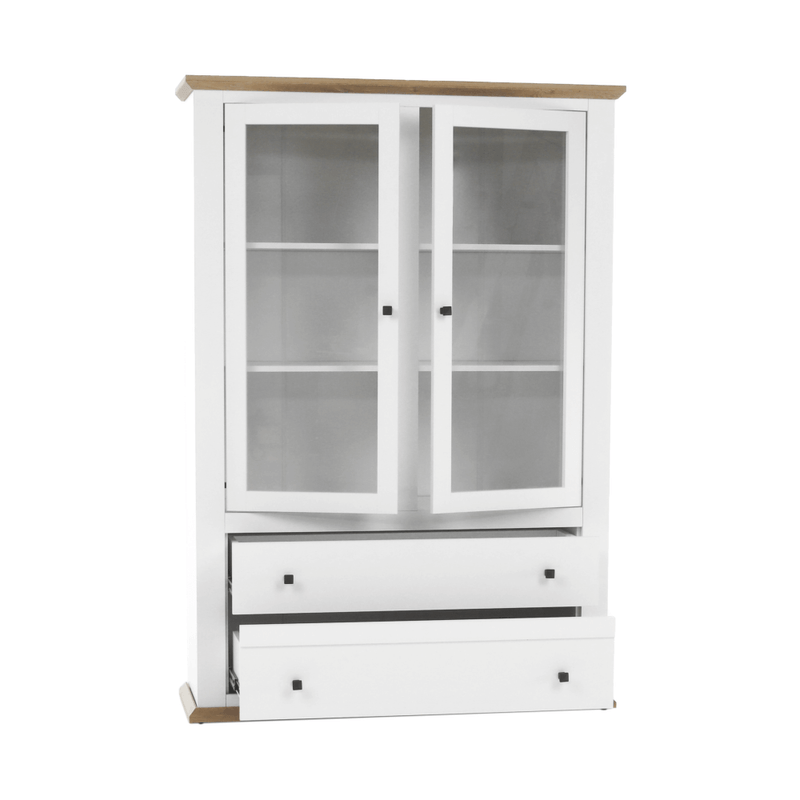 Casa si Gradina - Mobilier - Dulapuri si sifoniere - Dulapuri - Vitrina MZ5, alb / stejar grand, LEON - Infinity.ro