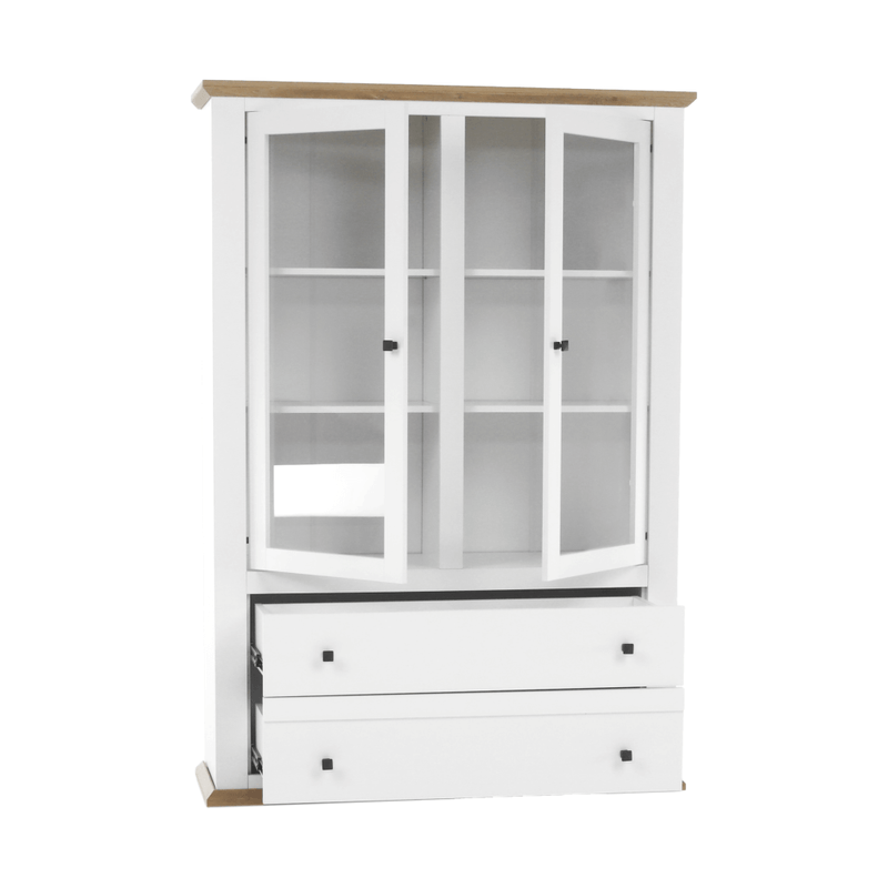 Casa si Gradina - Mobilier - Dulapuri si sifoniere - Dulapuri - Vitrina MZ5, alb / stejar grand, LEON - Infinity.ro
